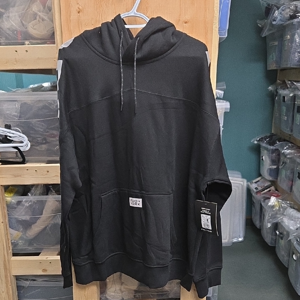 Zoo York Size XL Black Silver Fleece Lined Hoodie